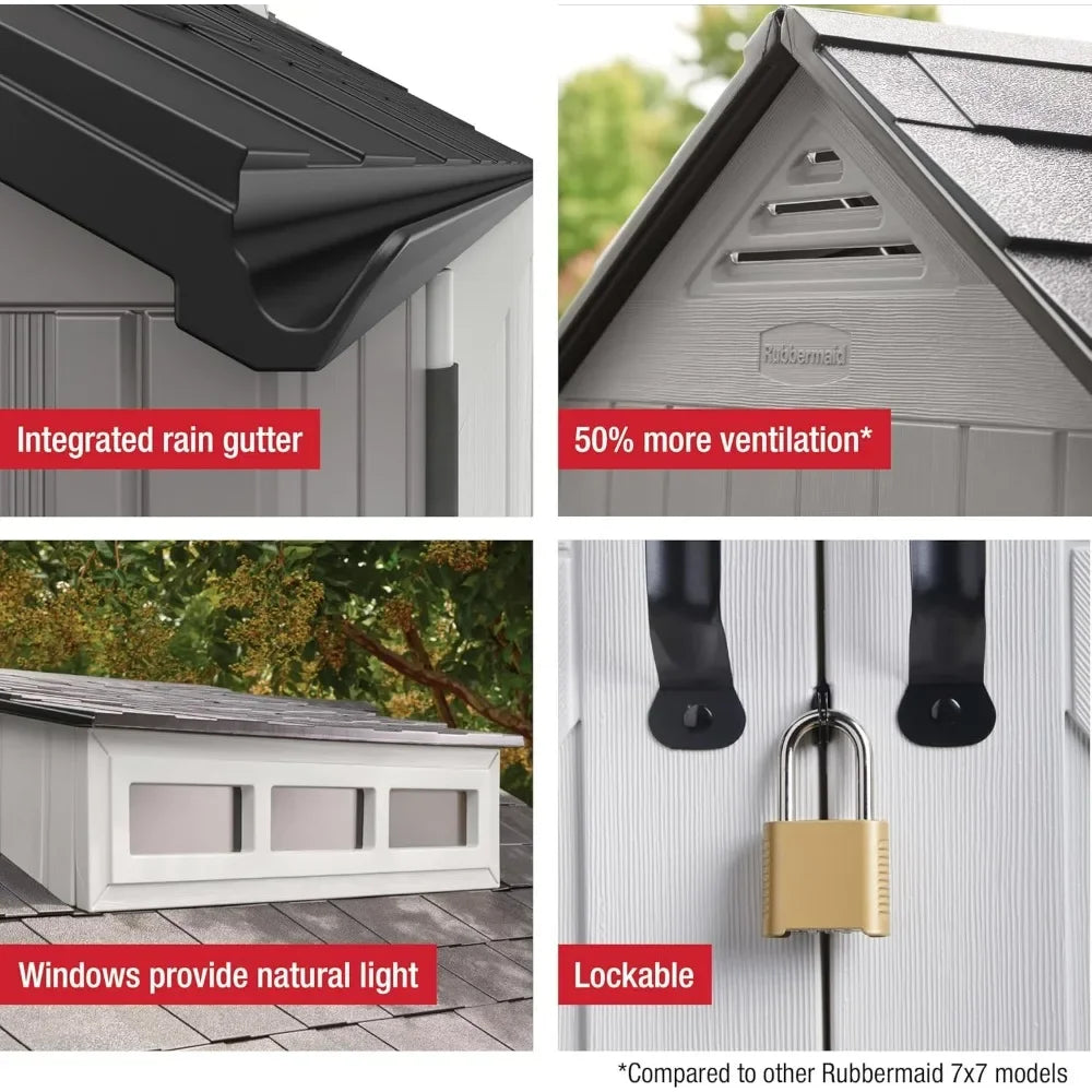 Weatherproof Resin Storage Shed With Floor For Outdoor Use