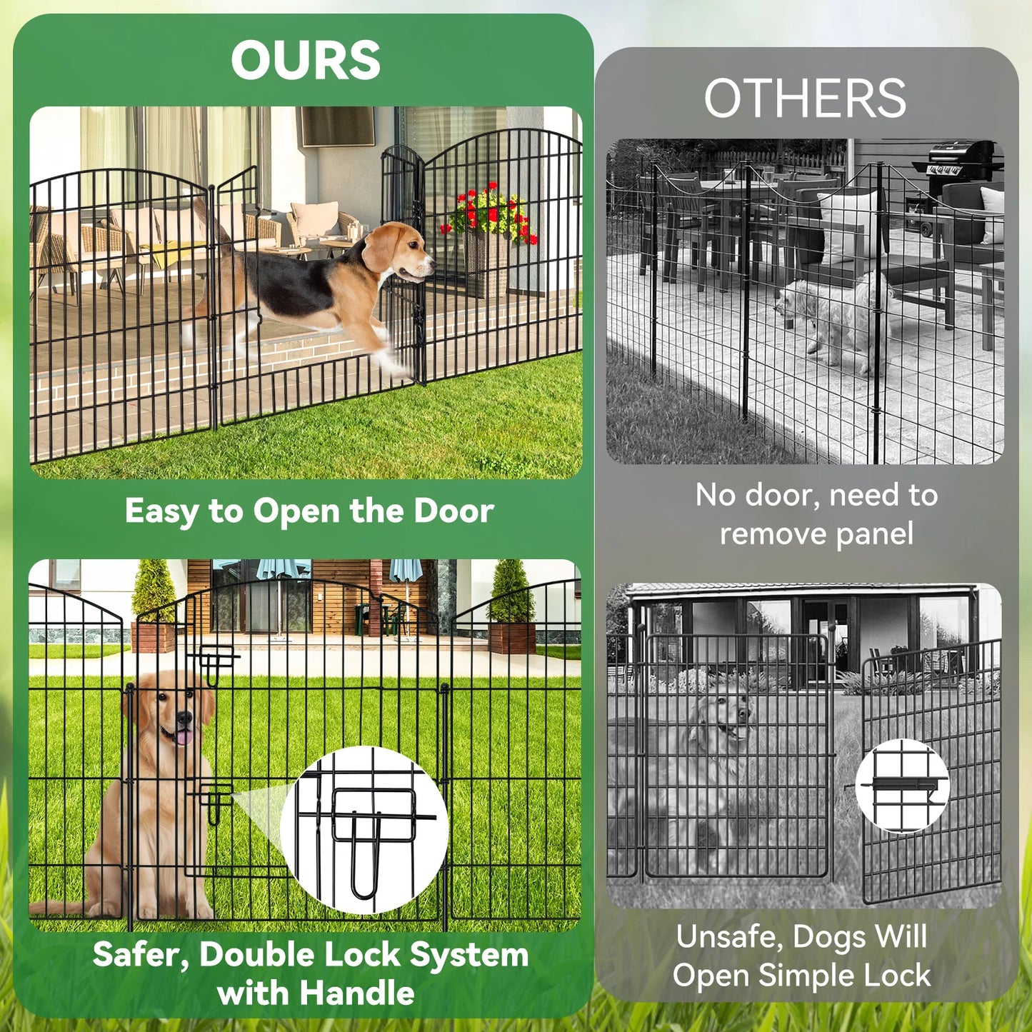Decorative Metal Garden Fence With Gate For Outdoor Dog Fencing