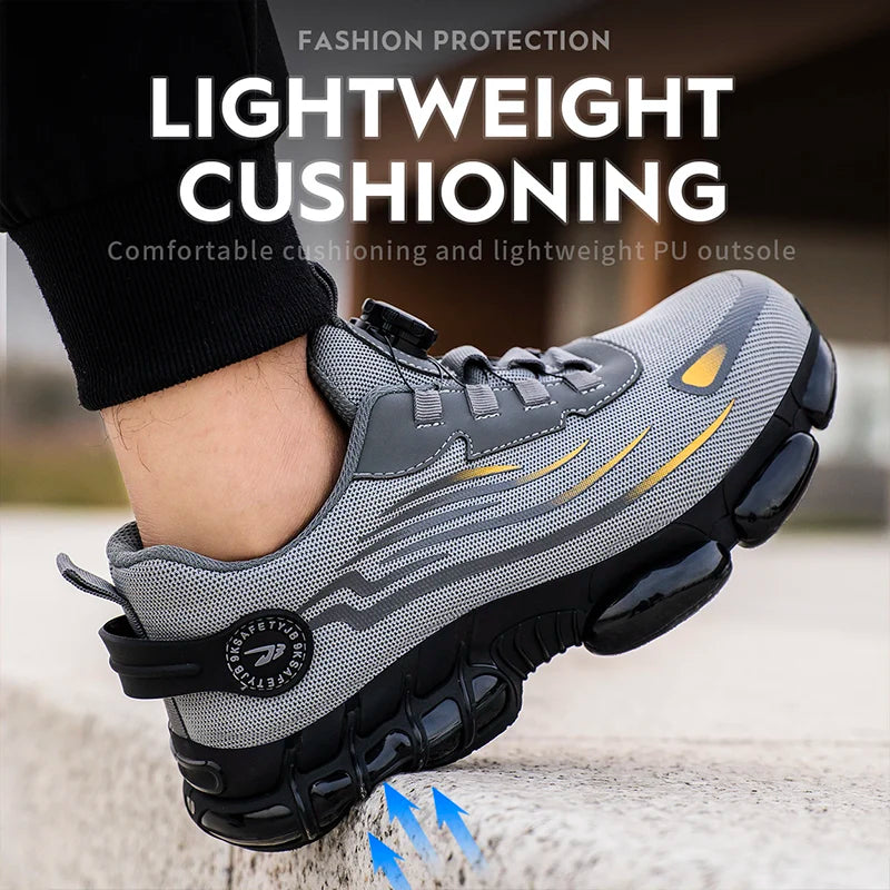 Breathable Lace Free Safety Shoes With Anti Puncture Protection