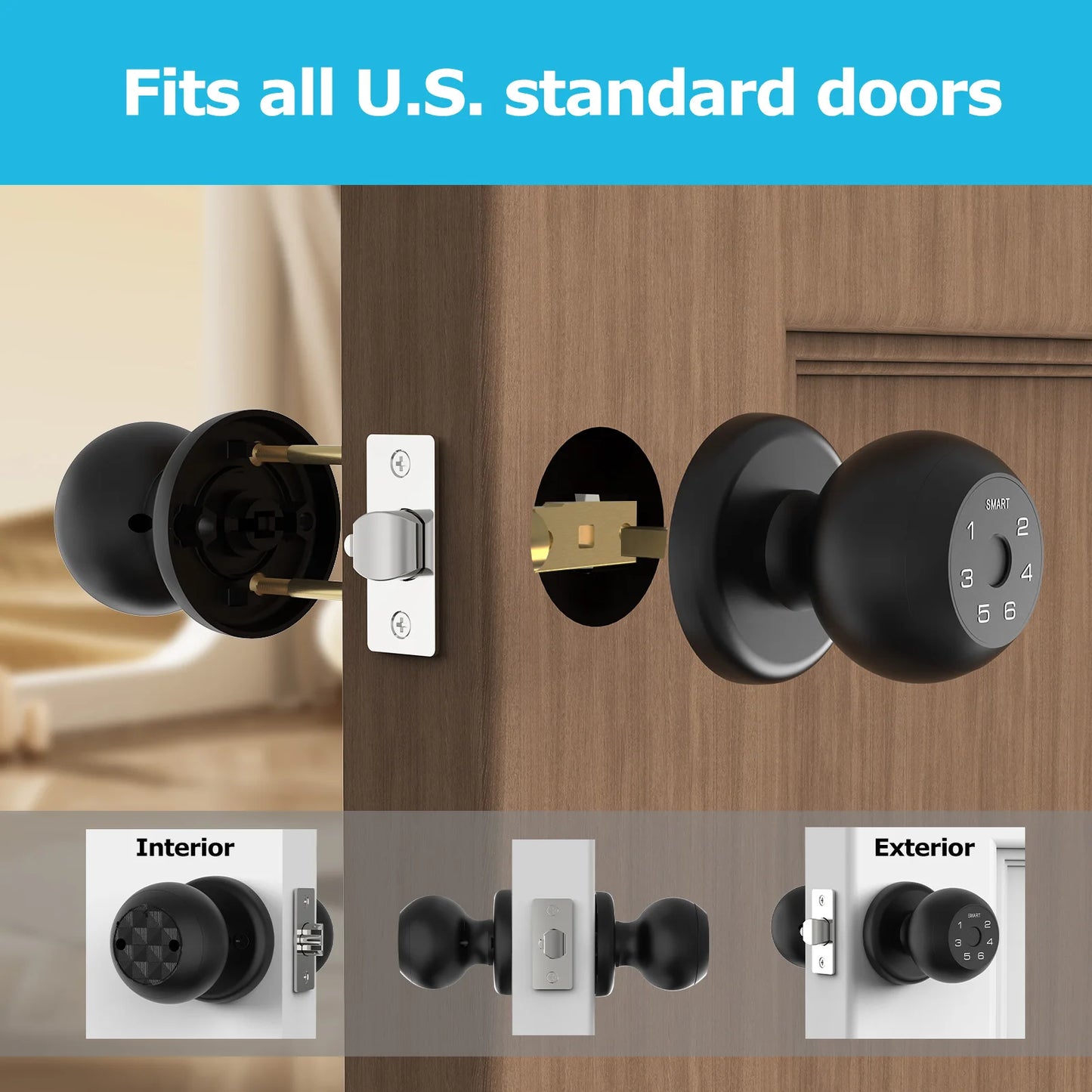 Viladepot Ball Shaped Smart Lock With Fingerprint And App Control