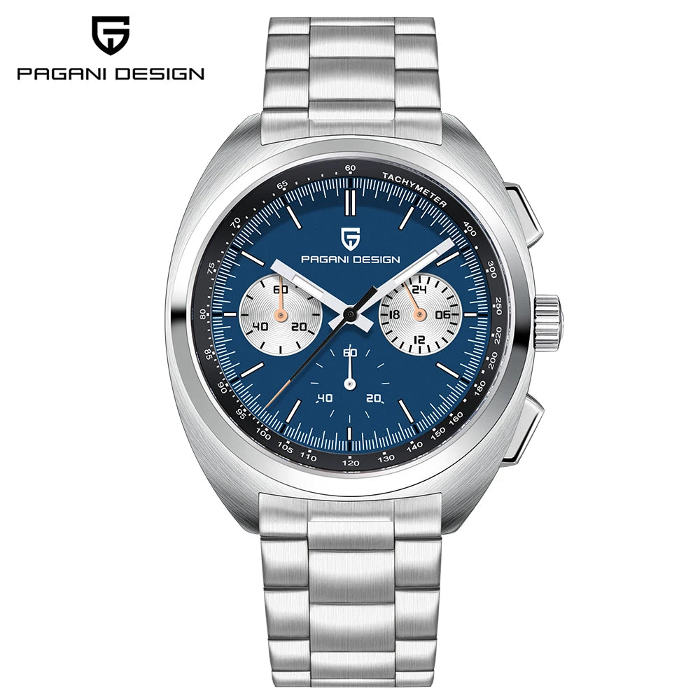 Pagani Design Retro Luxury Chronograph VK63 Quartz Watch Leather Strap