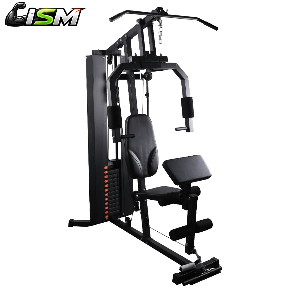 Multifunctional Home Gym 140LB Weight Stack Pulley System Full Body Strength Training Cable Workout Fitness Equipment Set