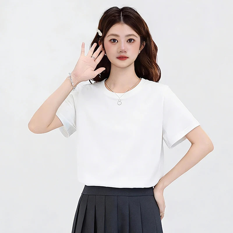 Summer New Gentle Style Women's Short Casual Top with Floral Skirt Two-Piece Set plus Size Fashionable T-Shirt And High Waist...