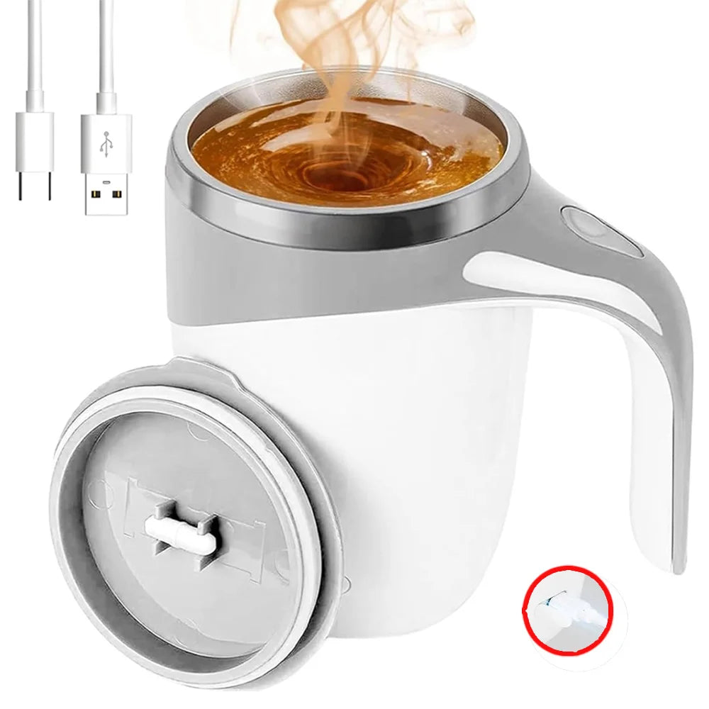 Self Stirring Coffee Mug Automatic Magnetic Stirring Cup Stainless Steel