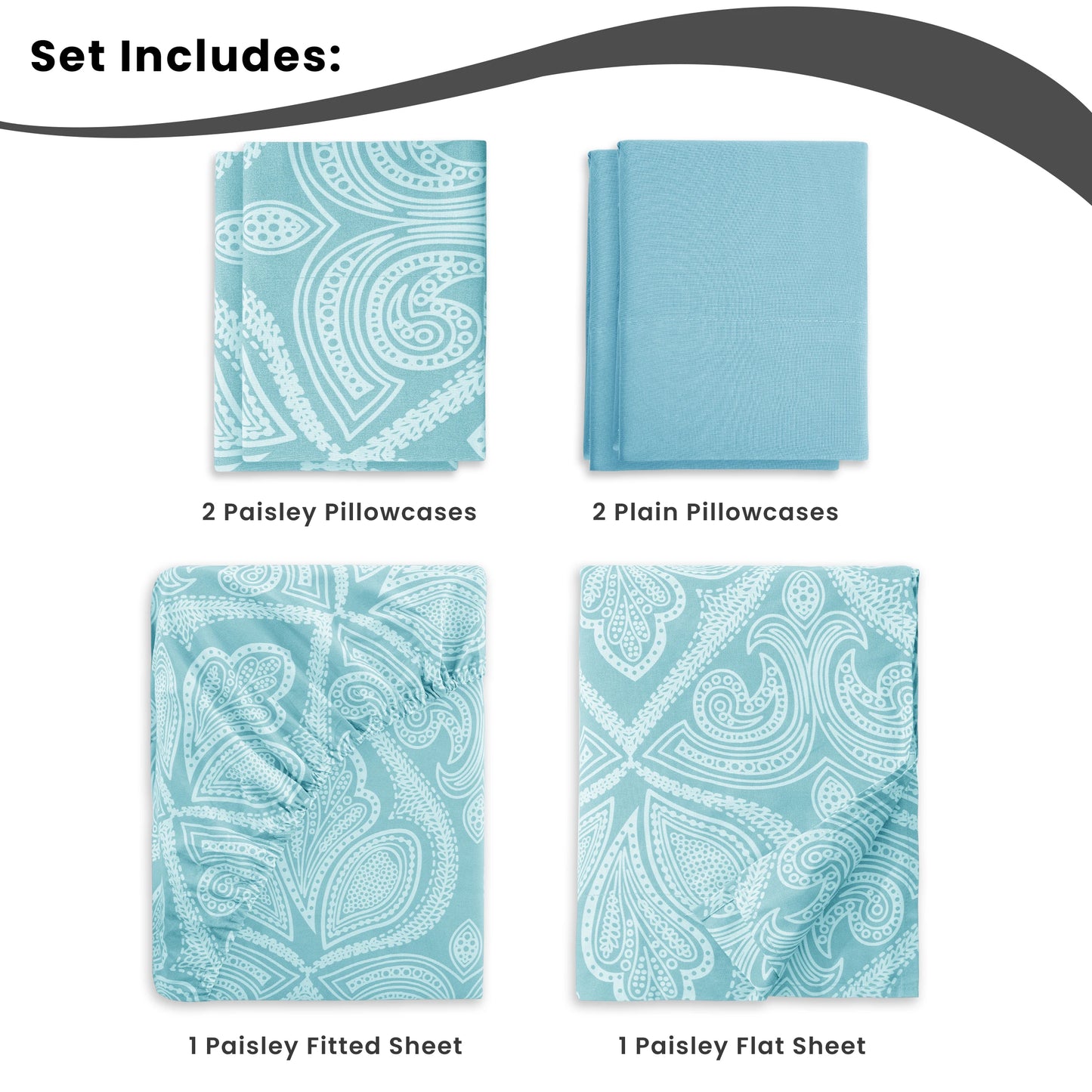 Lux Decor Collection Paisley Microfiber Sheet Set Wrinkle Resistant