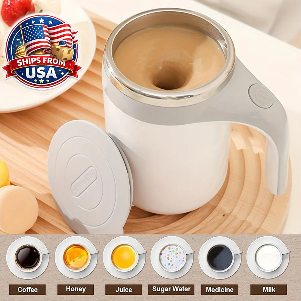 Self Stirring Coffee Mug Automatic Magnetic Stirring Cup Stainless Steel
