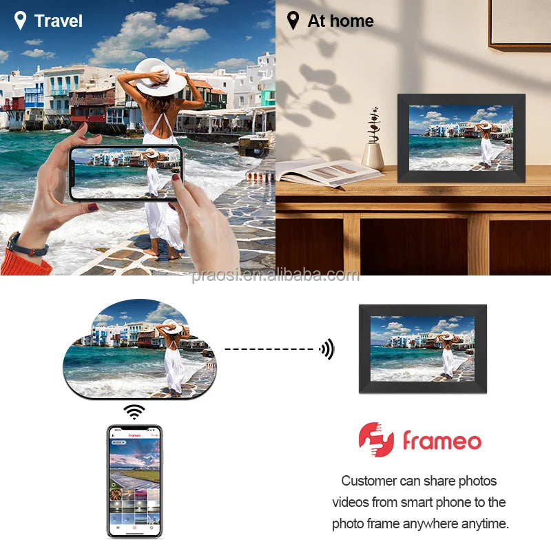 New Arrival 7 8 10.1 Inch WiFi Cloud Digital Photo Album Frame Battery Powered Frameo Uhale App Acrylic Material Video Playback
