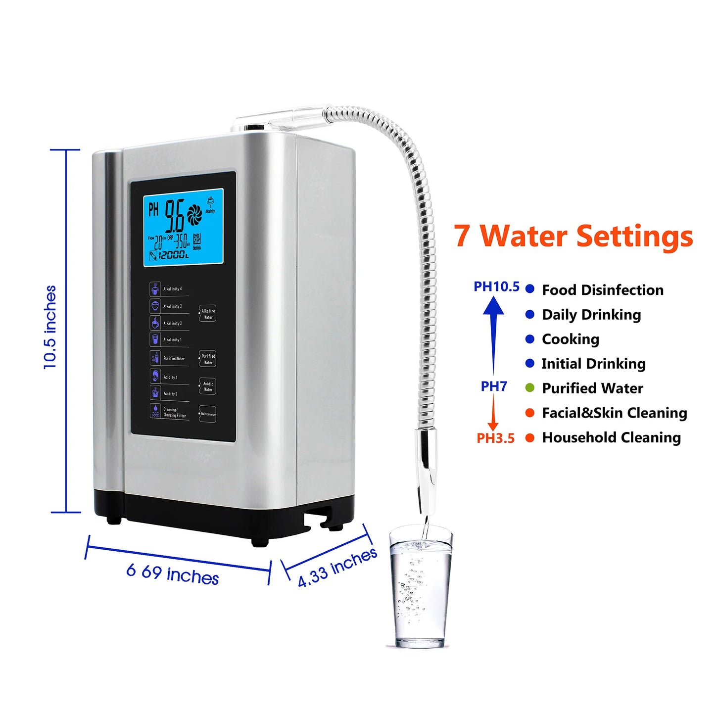 Alkadrops Alkaline Water Ionizer Hydrogen Generator Purifier Direct Drink
