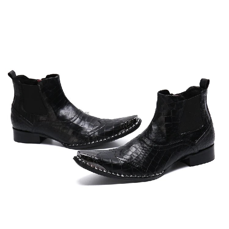 italian military dress boots steel pointed toe high heels western styles brown double buckle strap cowboy boots shoes man