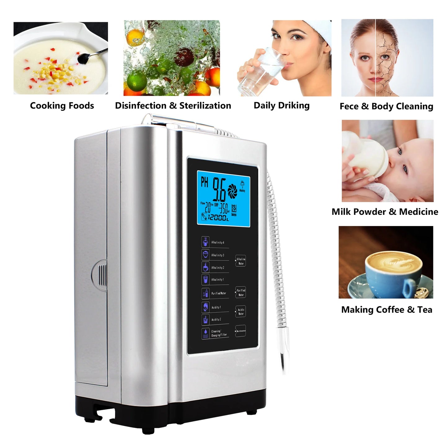 Alkadrops Alkaline Water Ionizer Hydrogen Generator Purifier Direct Drink
