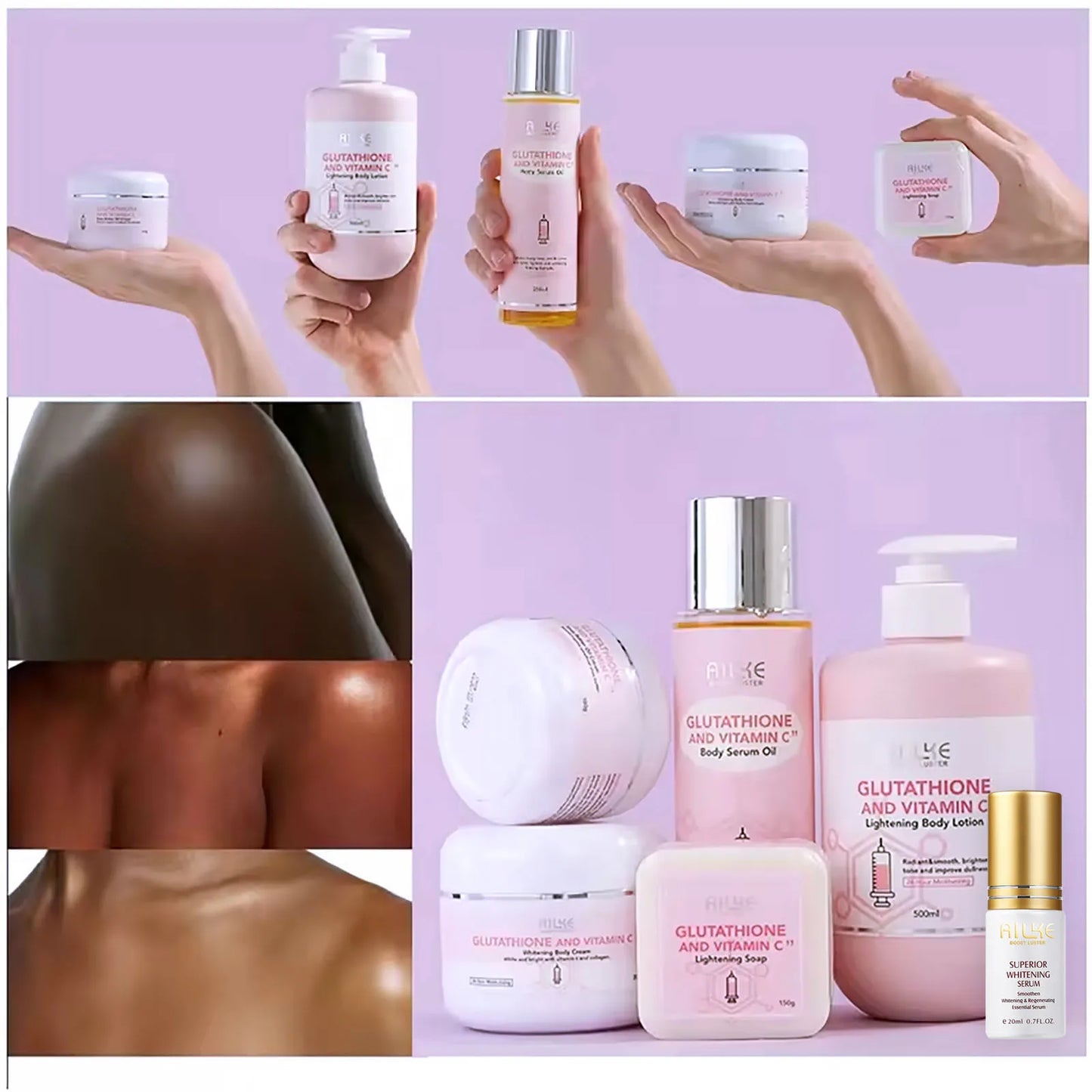 AILKE Whitening Facial Skin Care Lotion With Vitamin C Glutathione
