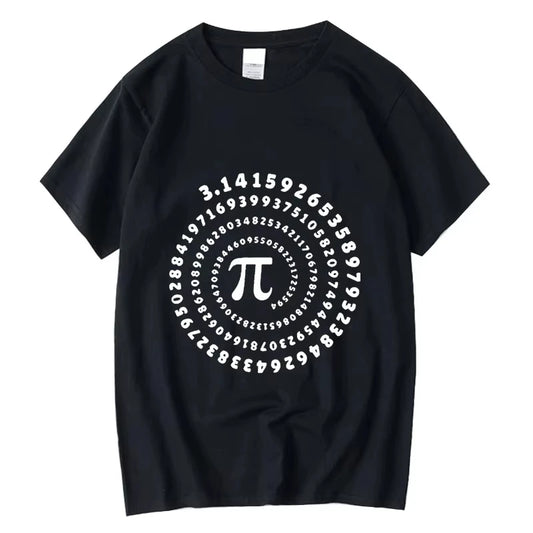 Men's High Quality 100_ Cotton Funny Pi Design Print Summer Loose O-neck Men Tshirt Short Sleeve T-shirt Male Tees Tops