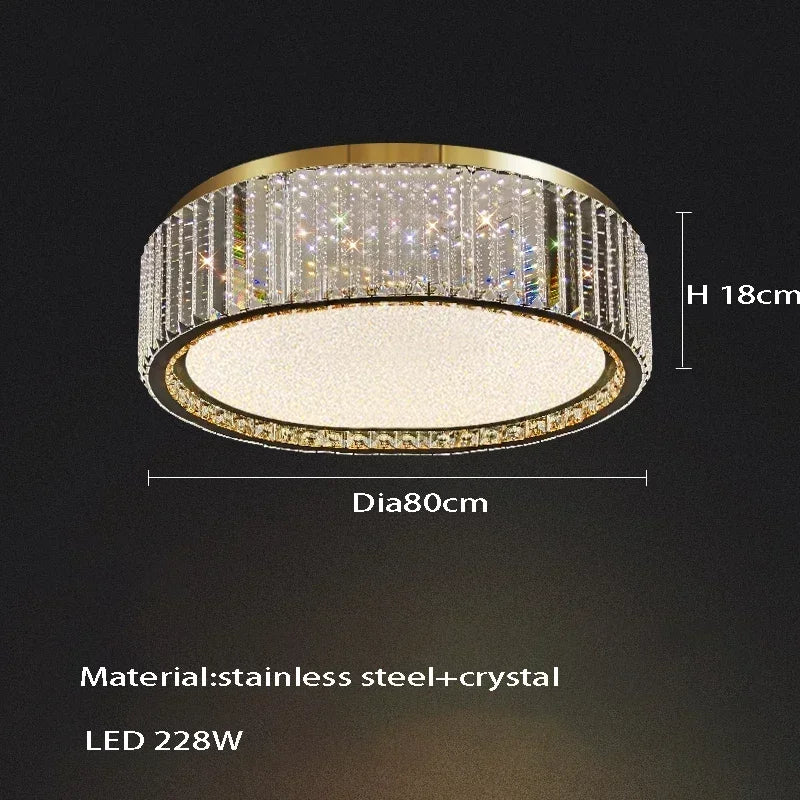 Light Luxury Crystal Ceiling Lamp Villa Bedroom Ceiling Light Babysbreath  for Living Room Dining Room Kitchen Home Decoration