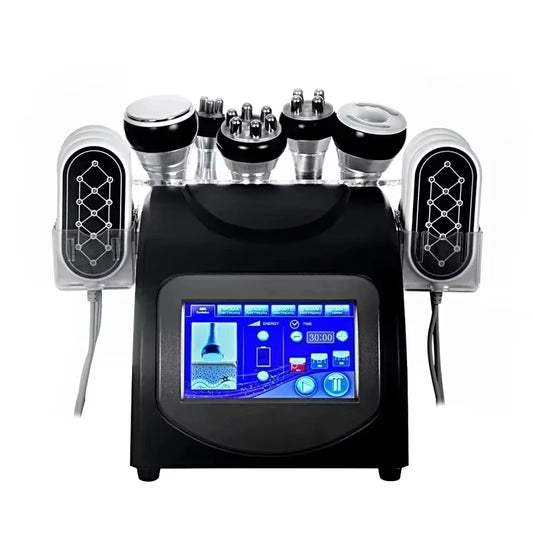 6-in-1 Ultrasonic Cavitation Weight Loss Machine with RF Lipo Laser Pads 40KHz Body Slimming Vacuum System for Fitness