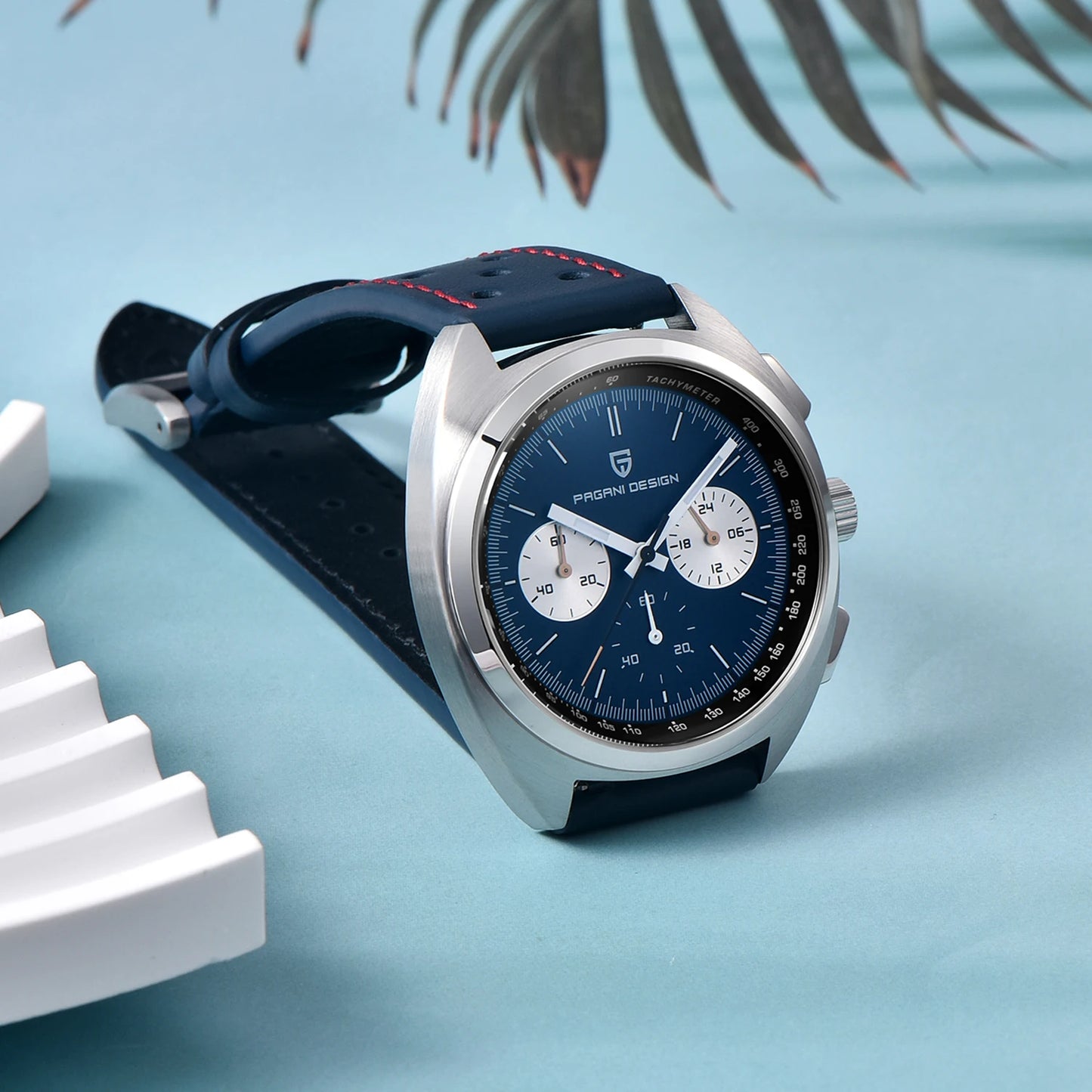Pagani Design Retro Luxury Chronograph VK63 Quartz Watch Leather Strap