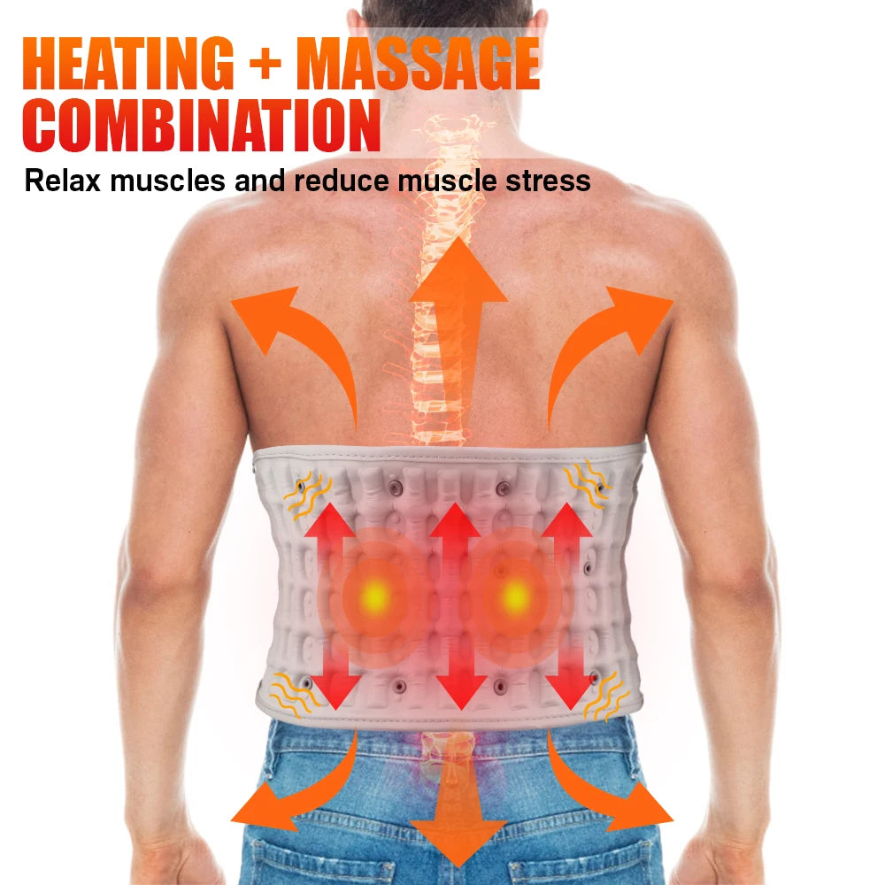 PASTSKY Inflatable Decompression Belt With Rechargeable Heated Lumbar Traction