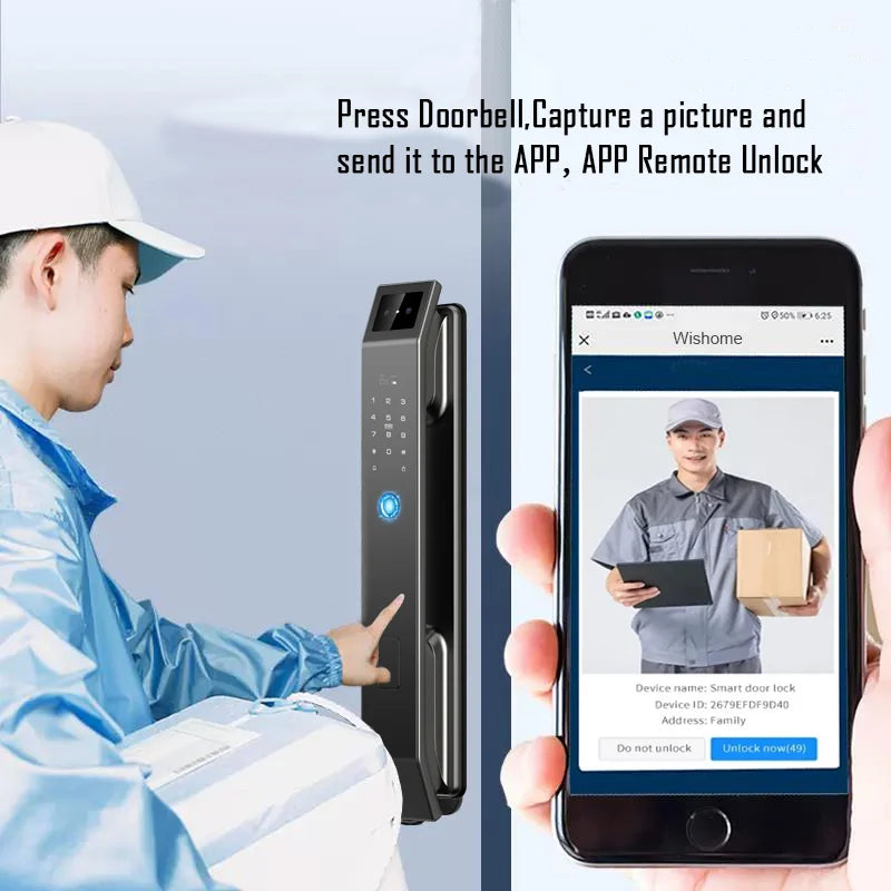 YKESDL 3D Face Recognition Digital Door Lock With Camera Fingerprint