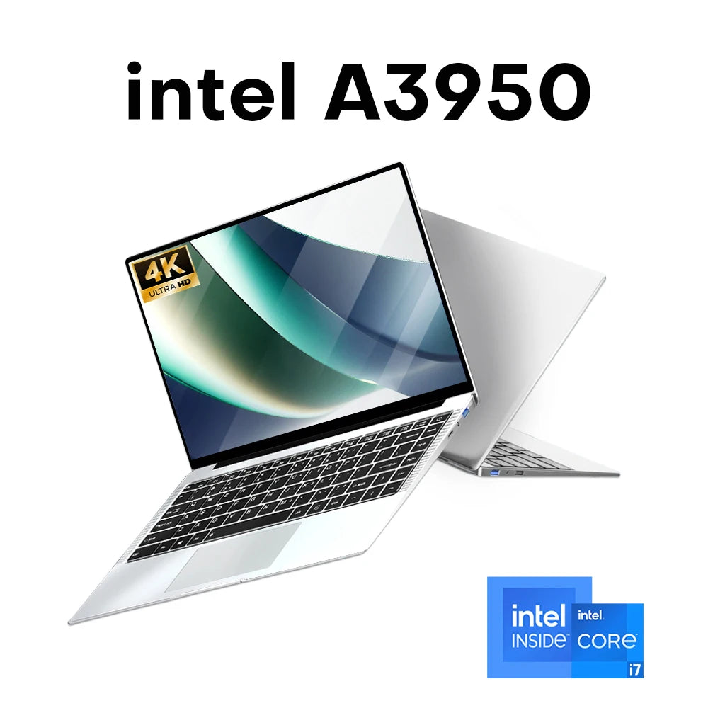 2026 14.1"Laptop Intel Core i7 8650U Atom A3950 Portable Laptops Windows 11 Computer 4K HD 12GB RAM 1TB 2TB SSD Notebook Office