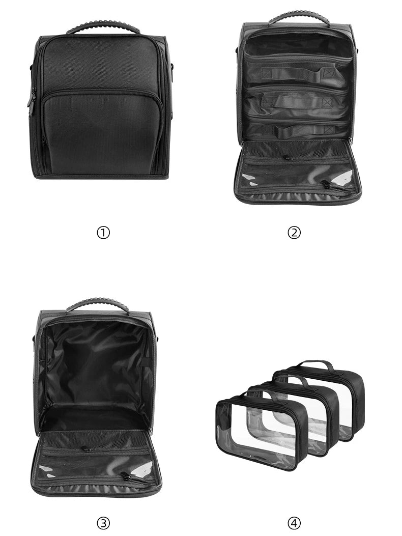 Women Makeup Bag Set Waterproof Professional Cosmetics Storage Case