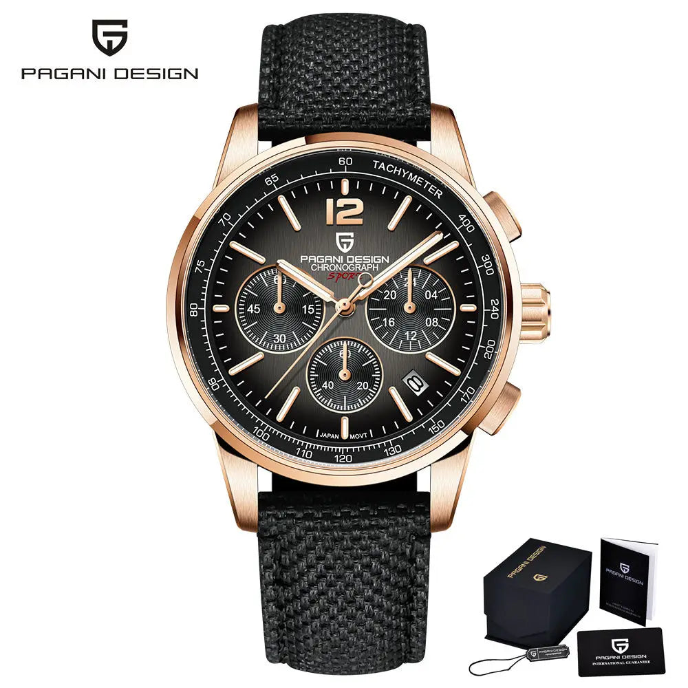 Pagani Design VK63 Quartz Mens Watch Water Resistant 10 Bar
