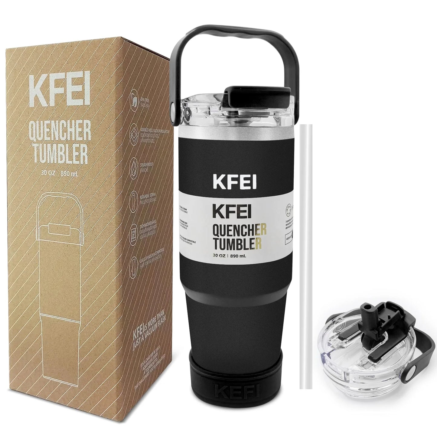 Double Wall Stainless Tumbler With Lid And Straw Vacuum Insulated