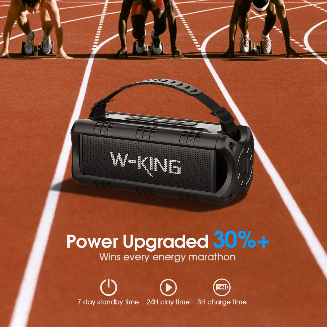 W-KING 30W Bluetooth Speaker IPX6 Waterproof Outdoor 24H Playtime