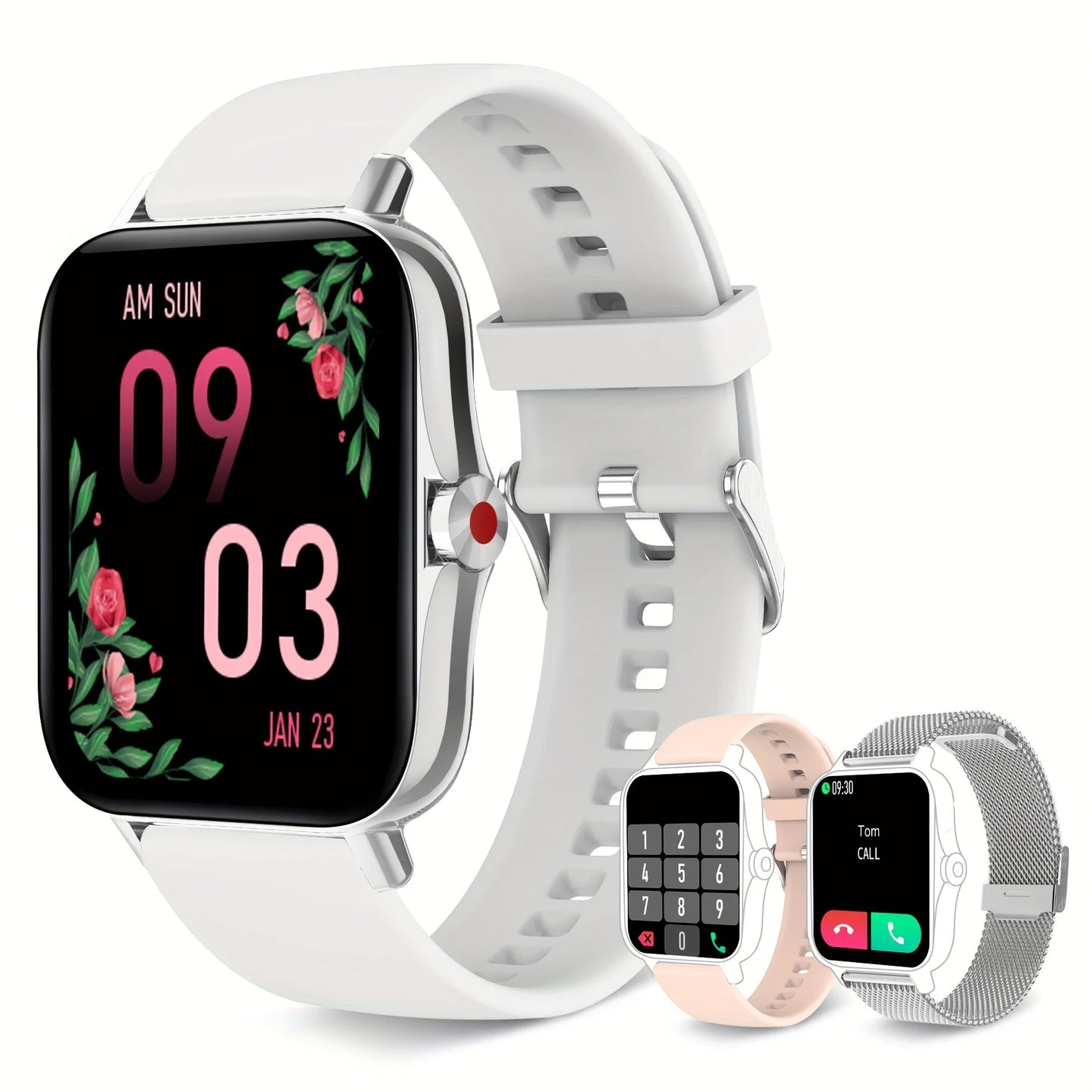 Smart Watch for Women(Call Receive/Dial), Fitness Tracker Smartwatch for Android iOS Phones Heart Rate Sleep Monitor Pedometer