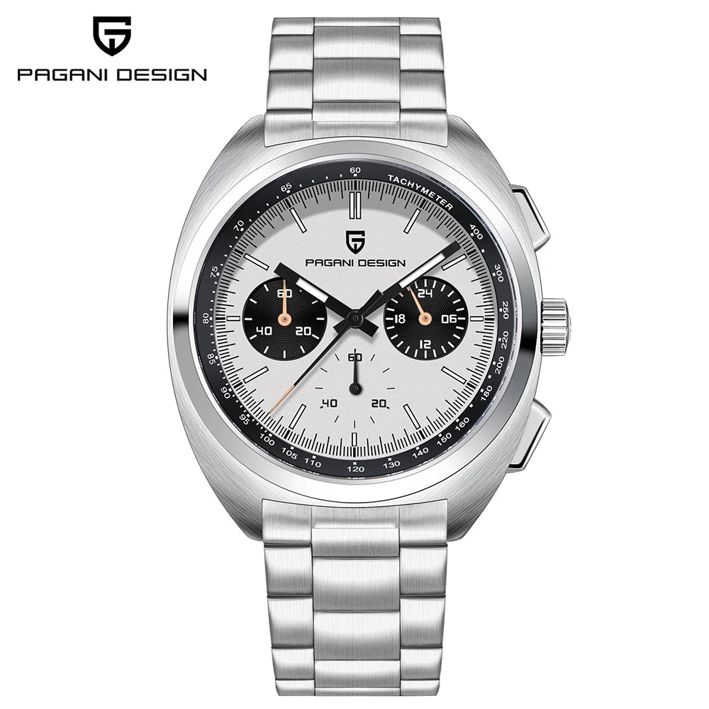 Pagani Design Retro Luxury Chronograph VK63 Quartz Watch Leather Strap
