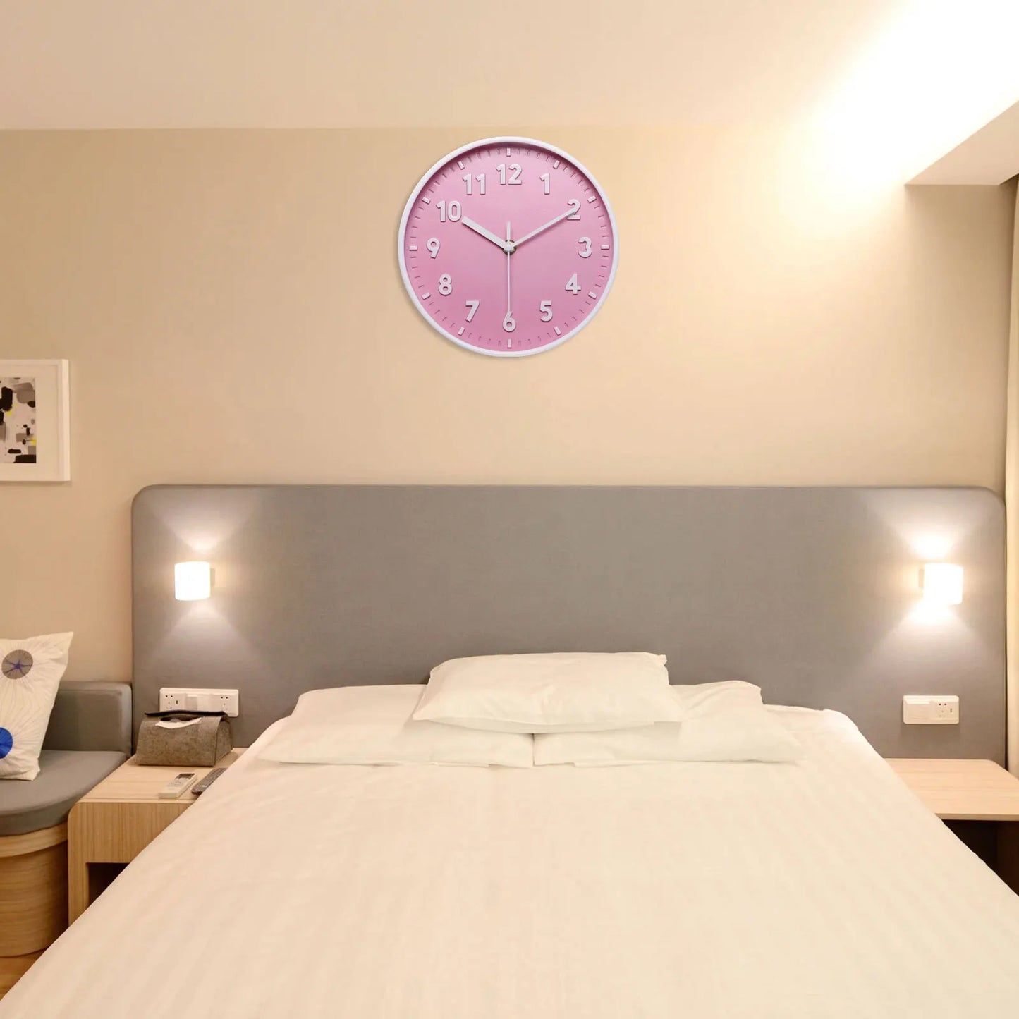 UXCELL Wall Clock Quartz Battery Operated Silent Non Ticking Round Office