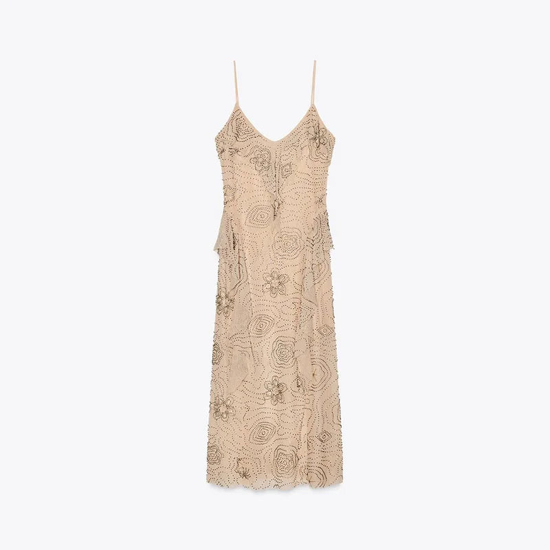 Floral Print V-Neck Sling Dress for Women Ruffle Detail Backless Long Party Gown Elegant Bodycon Style Casual Short Dress