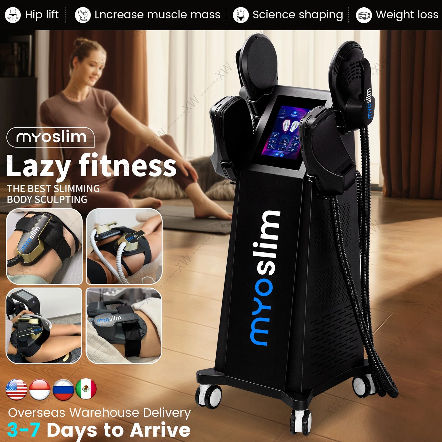 MYOSLIM EMS Radio Frequency Body Sculpting Machine 6500W High Power
