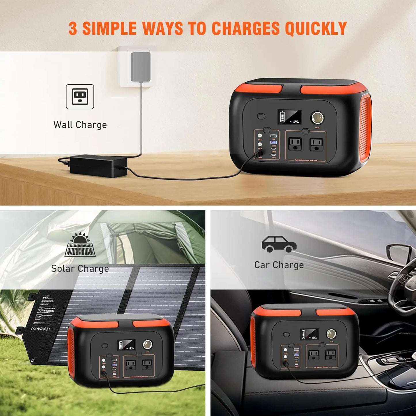 SinKeu Portable Power Station 600W Solar Generator For Camping