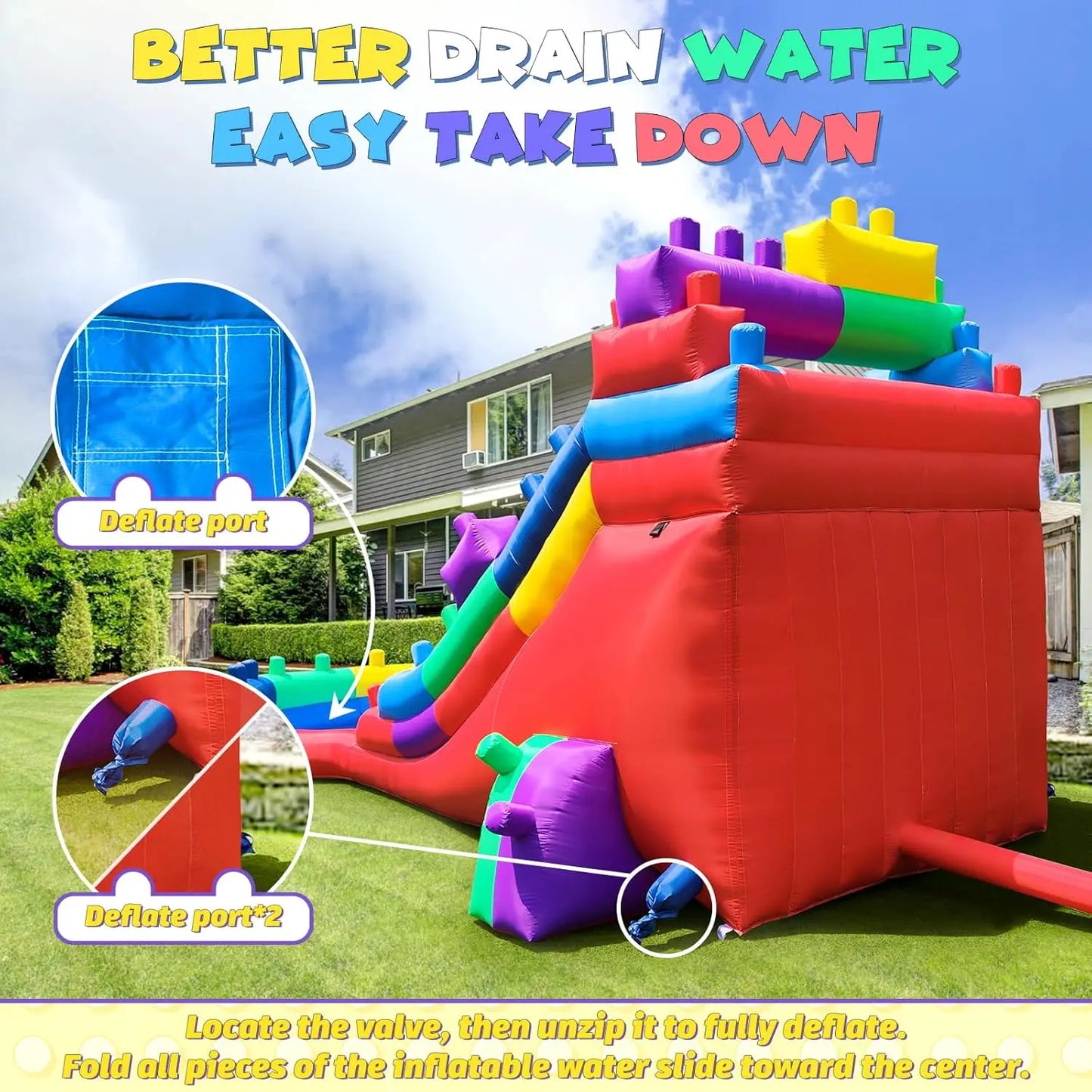 Inflatable Water Slide For Kids Durable Outdoor Play Easy Setup