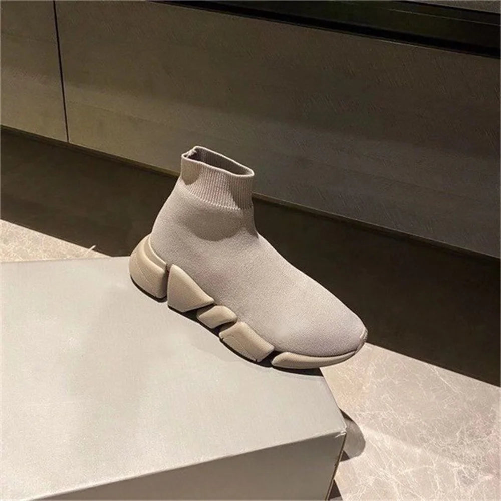 High Top Breathable Sock Sneakers Platform Shoes For Men And Women