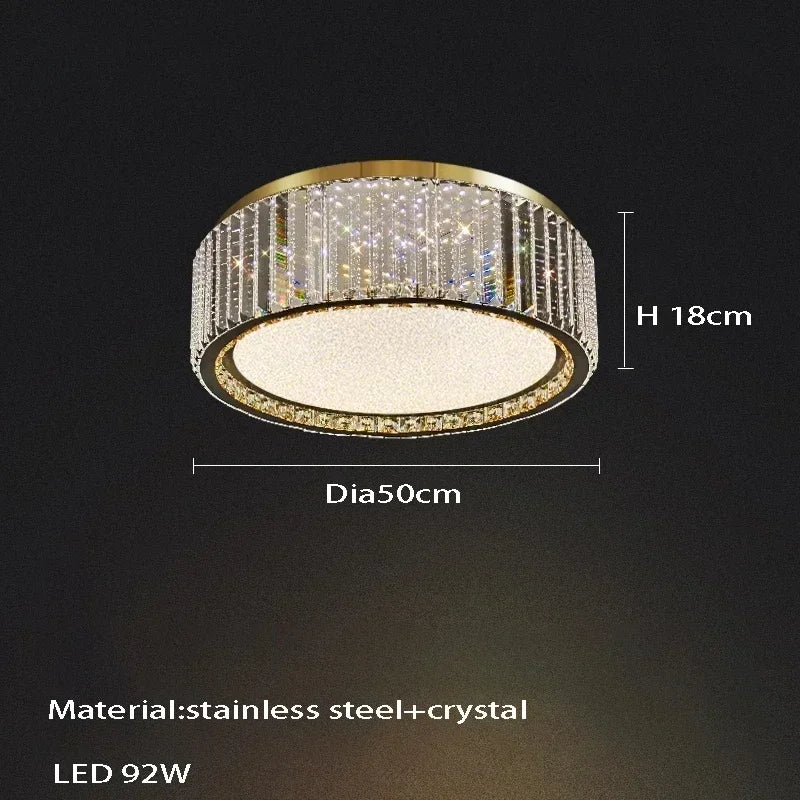 Light Luxury Crystal Ceiling Lamp Villa Bedroom Ceiling Light Babysbreath  for Living Room Dining Room Kitchen Home Decoration