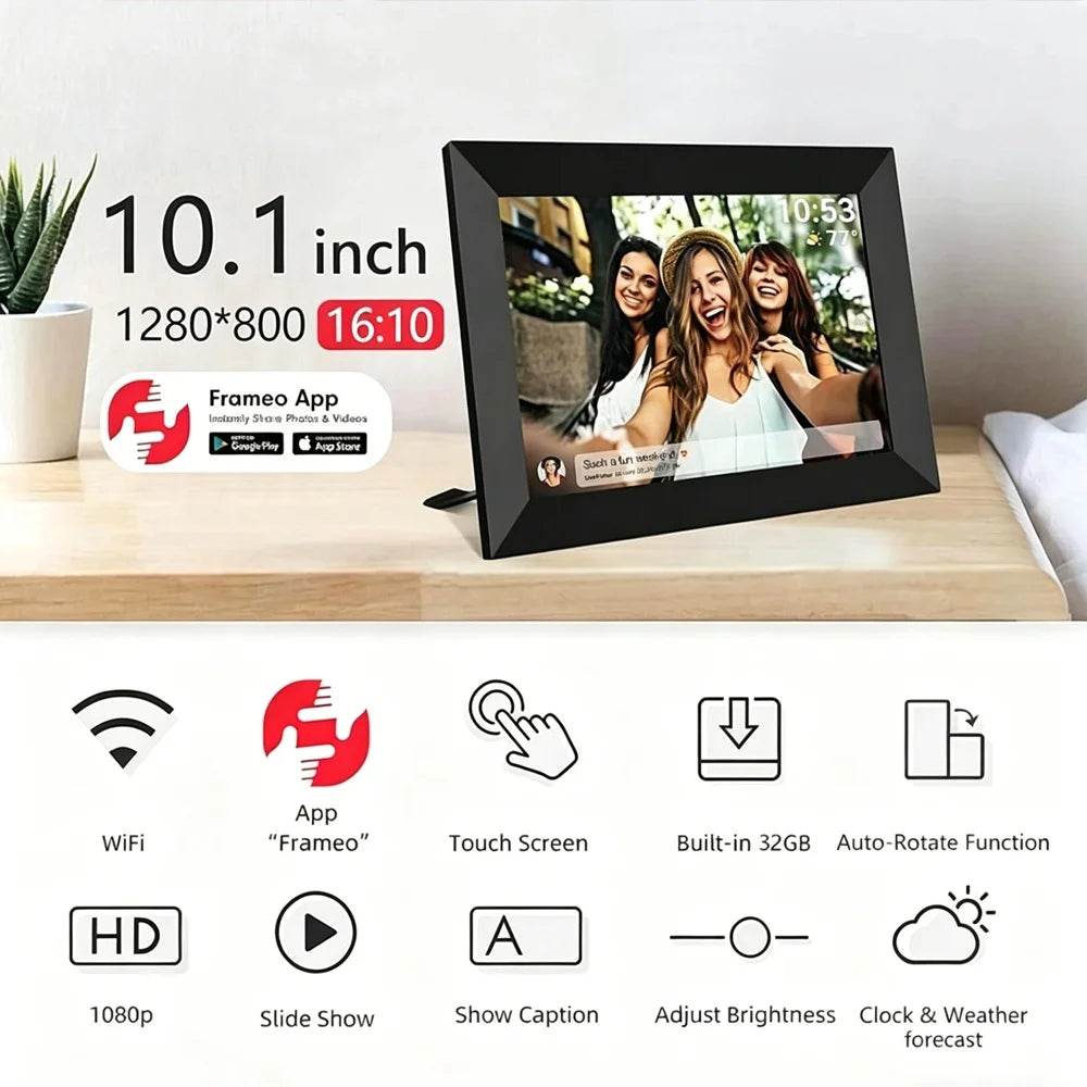 10.1 & 15.6 Inch Smart WiFi Digital Photo Frame HD Touch Screen 32GB
