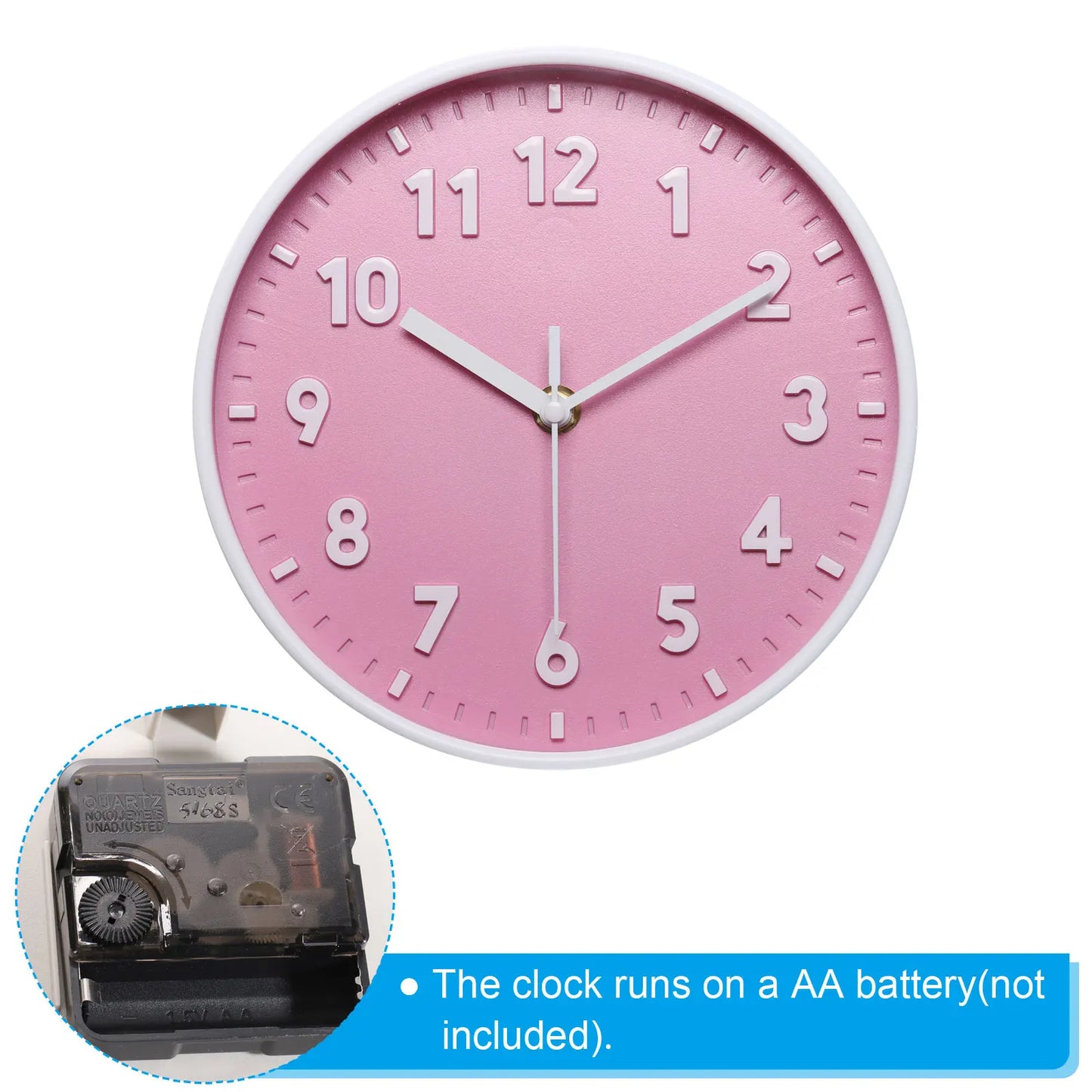 UXCELL Wall Clock Quartz Battery Operated Silent Non Ticking Round Office