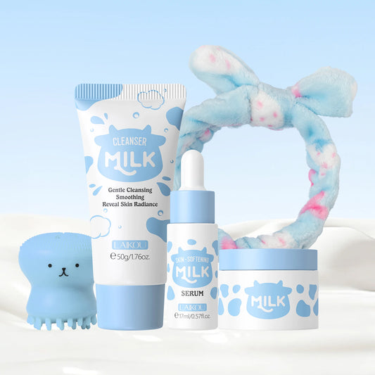 LAIKOU Milk Skincare Set Moisturizing Cleanser Travel Kit