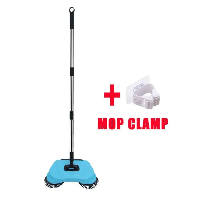 Hand Push Broom, Multifunctional Cleaning Tool Sweep Mop, Long Handle Push Broom with Auto Spiral Deep Clean System