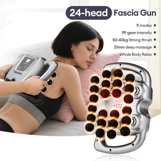 Fascia Gun 24 Head High Frequency Body Massager 9 Modes