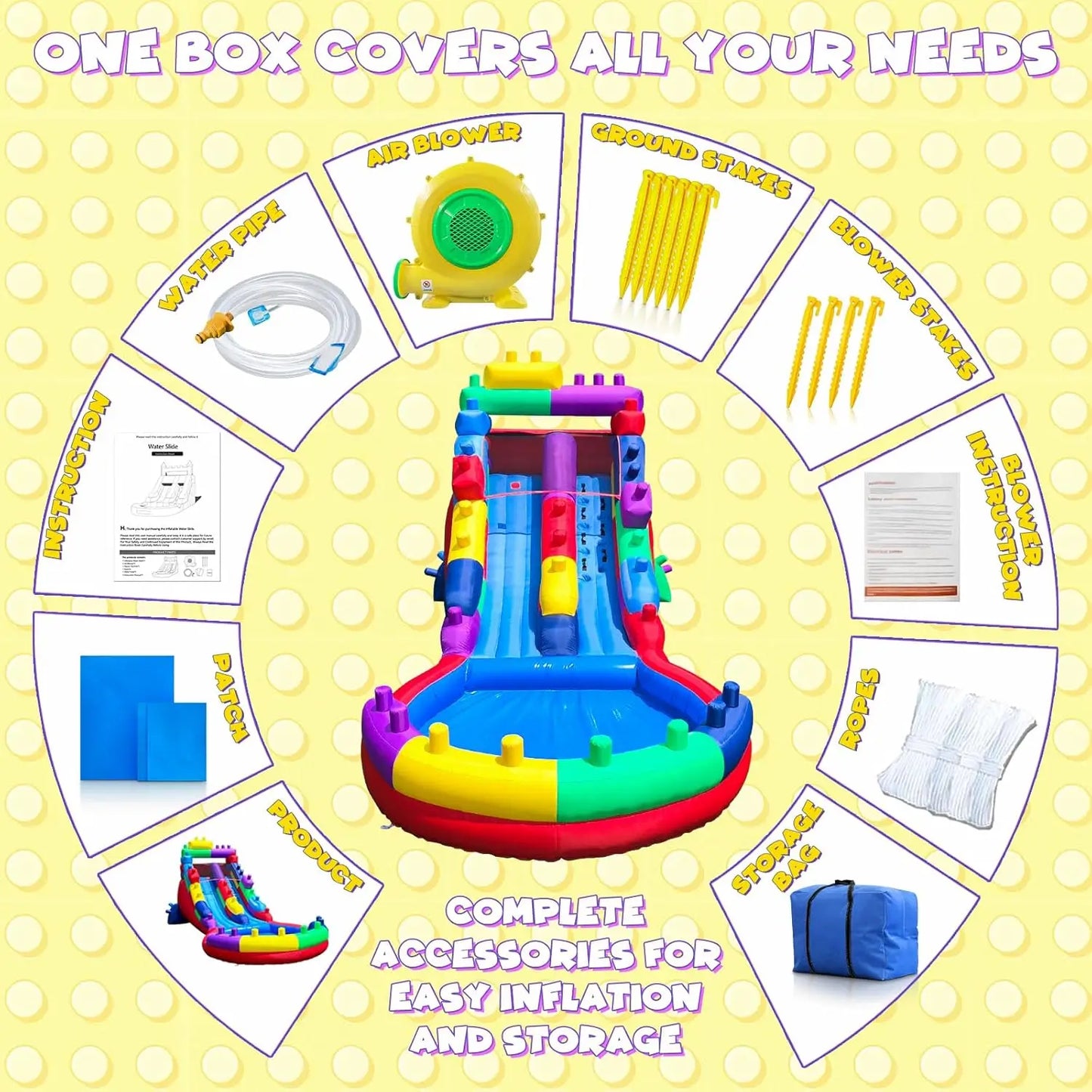 Inflatable Water Slide For Kids Durable Outdoor Play Easy Setup