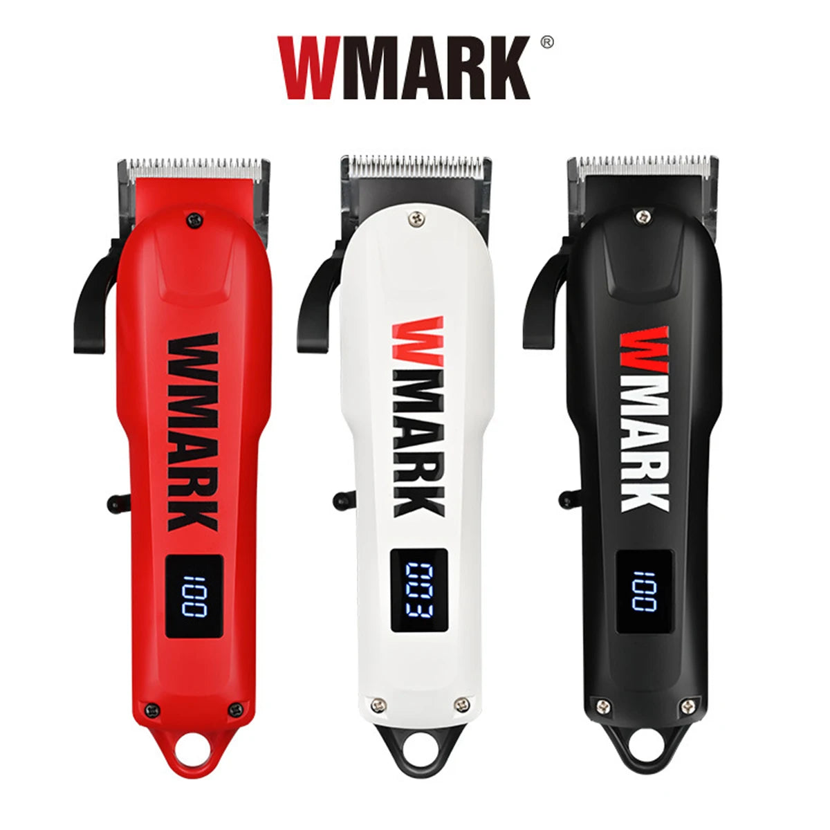 WMARK 1005 Professional Hair Clipper LED Display Low Noise Cordless USB Hair Cutting Machine Barber Shop Tools for Men's Haircut