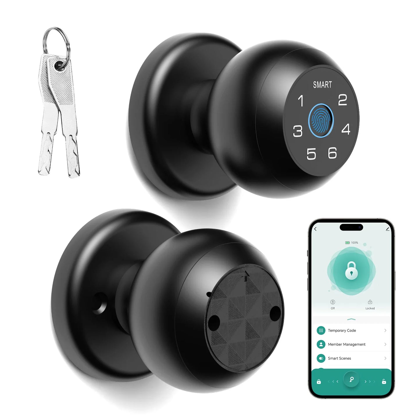 Viladepot Ball Shaped Smart Lock With Fingerprint And App Control