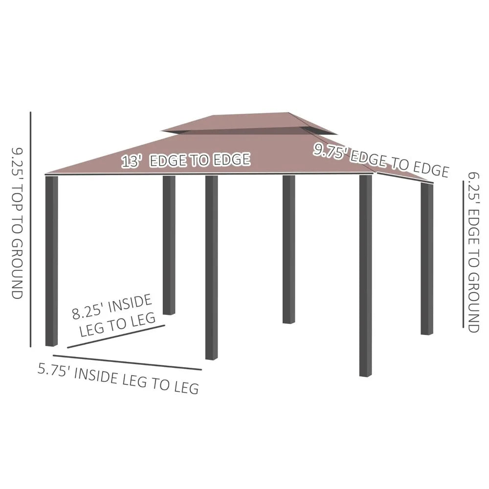Xiaolang Outdoor Gazebo Canopy Shelter With Curtains And Vented Roof