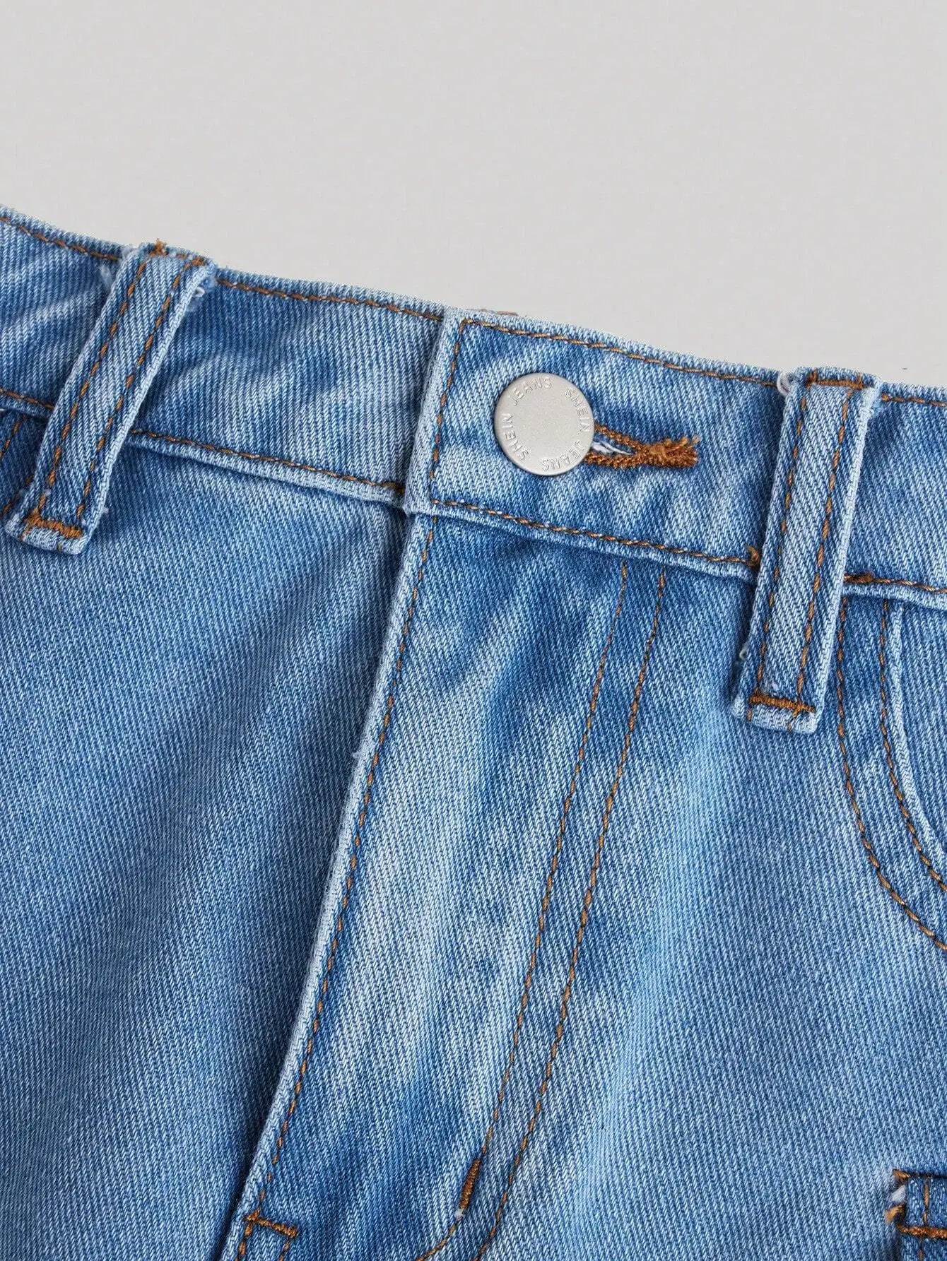 Cargo Pocket Denim Mini Skirt for Teen Girls