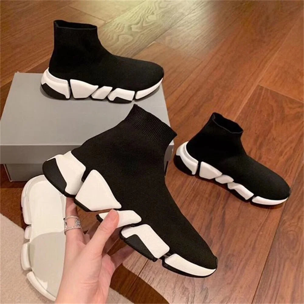High Top Breathable Sock Sneakers Platform Shoes For Men And Women