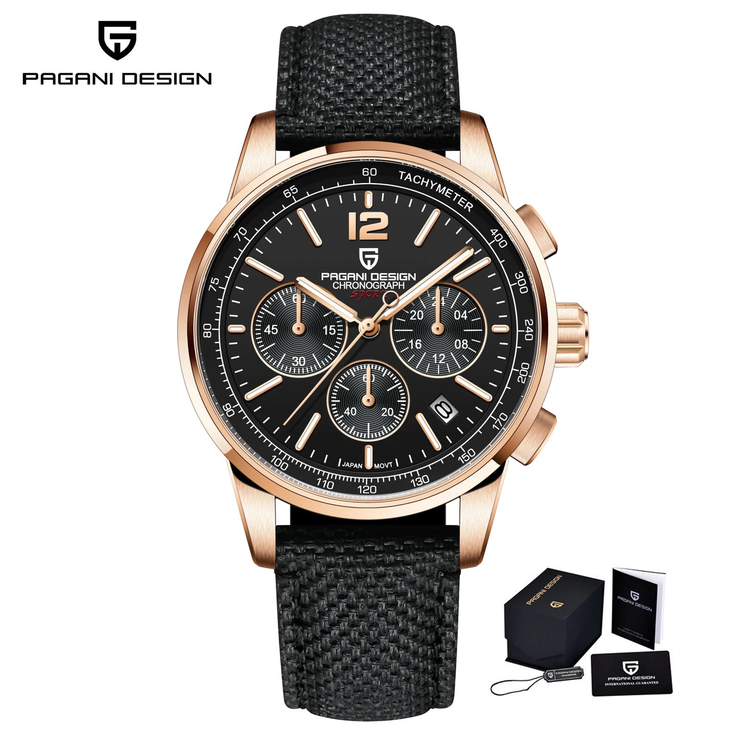 Pagani Design VK63 Quartz Mens Watch Water Resistant 10 Bar