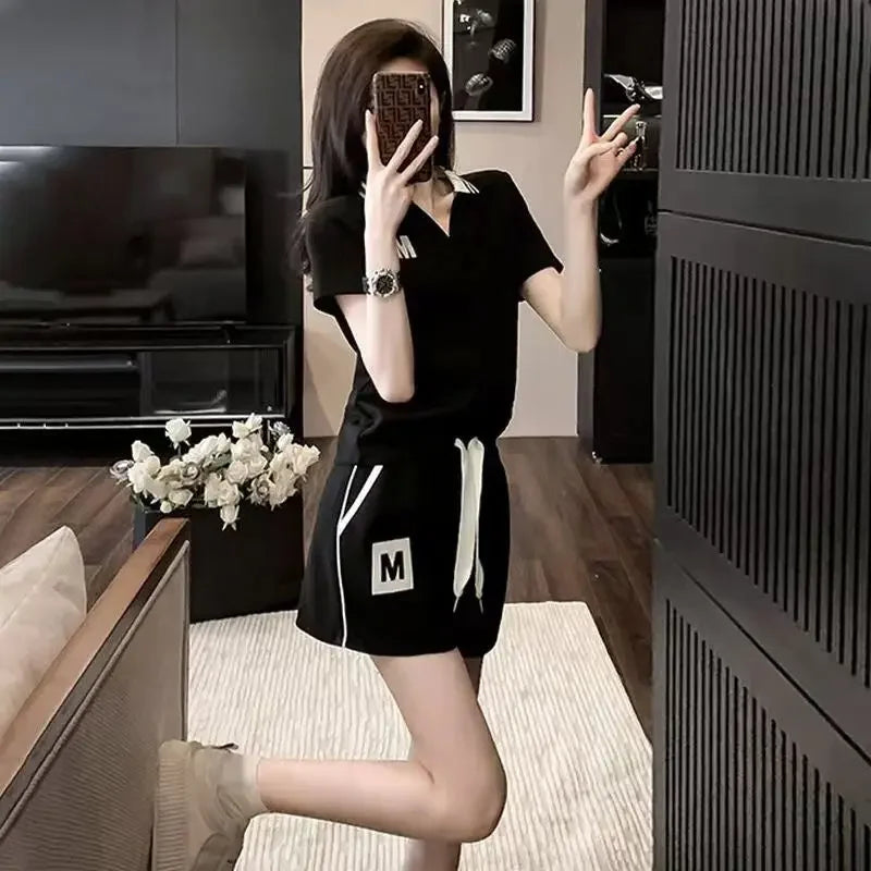 Summer Fashion 2025 New Woman Shorts Sleeve Features Matching Clothing Trend Casual Short Sets for Women 2 Pieces Novelty In Kit