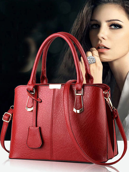 Women's PU Leather Handbag Satchel Shoulder Bag With Adjustable Handle