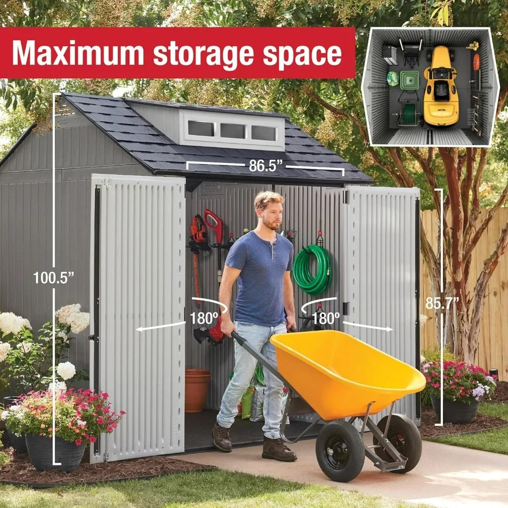 Weatherproof Resin Storage Shed With Floor For Outdoor Use